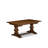 9 Piece Kitchen Table Set Includes a Rectangle Dining Table with Removable Leaf and 8 Light Tan Linen Fabric Parson Dining Chairs, Antique Walnut-372388837