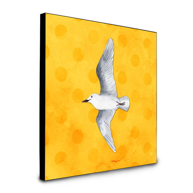 Panneau mural d’art goéland sea Dolphus, Jaune