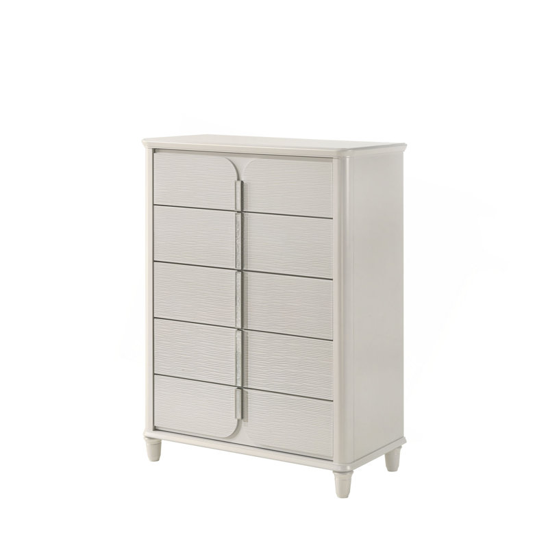 Commode finition perle blanche
