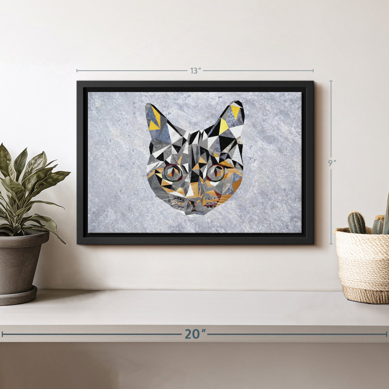 Animal «Chat géométrique», H 9 po x l 13 po