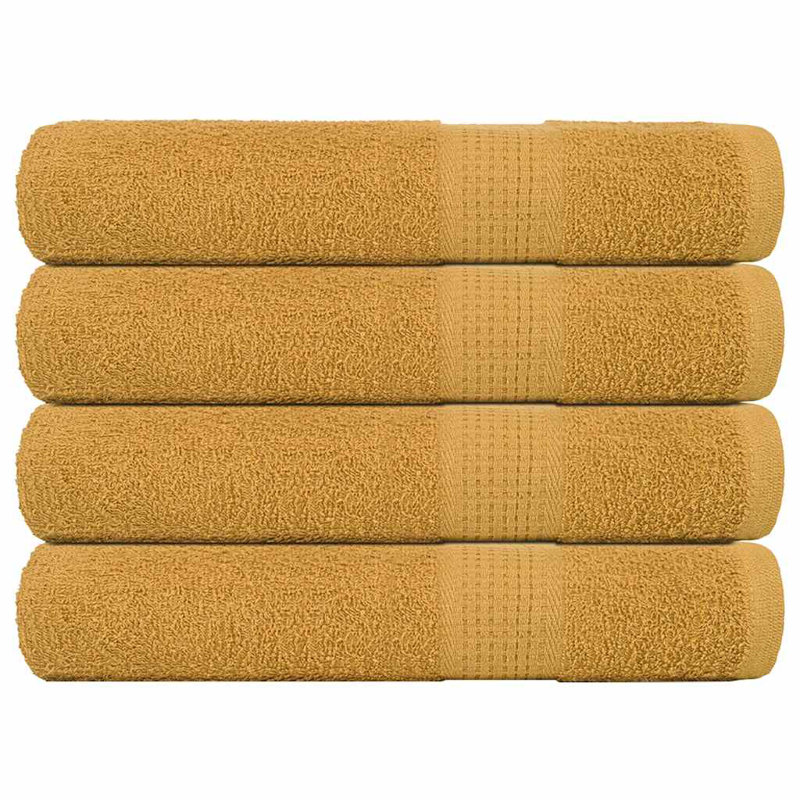 Sawiki 100% Cotton Bath Towels, Gold, Beach Towel - 4 Pack