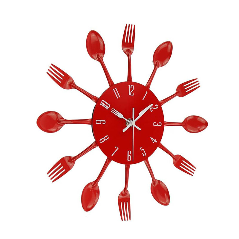 Metal Wall Clock, Red