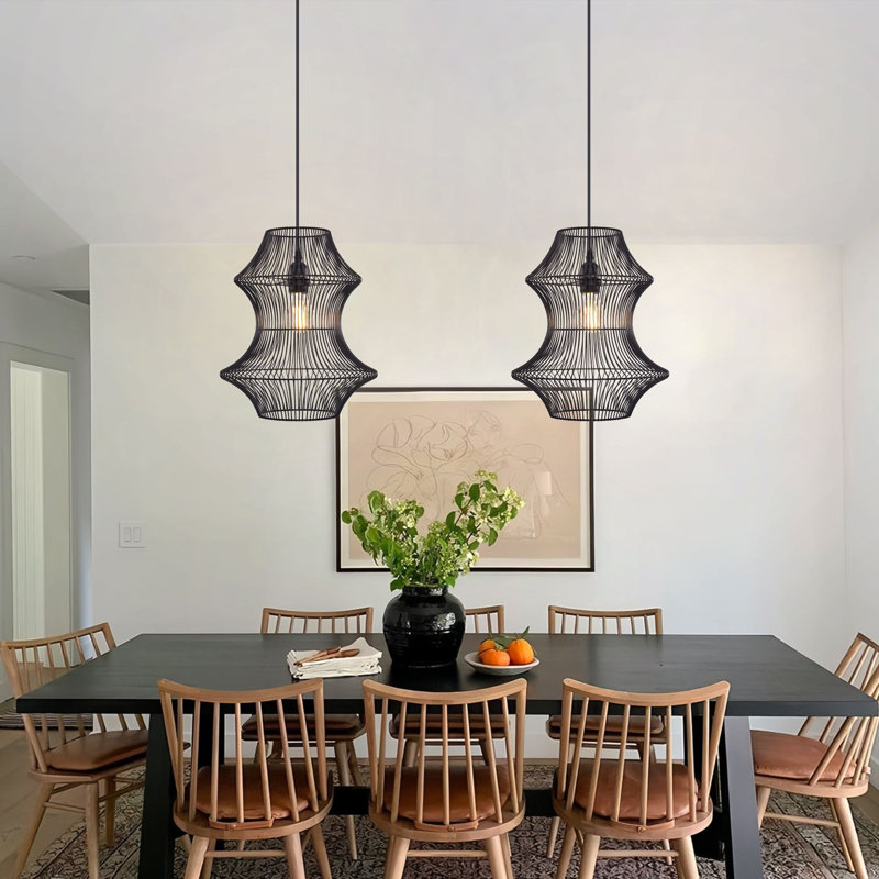 1 - Light Matte Black Chandelier Pendant
