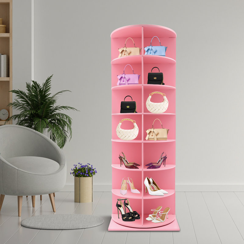 Range-chaussures rotatif 28 paires 28 paires, Rose