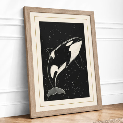 Breaching Whale Coastal - Framed Print
