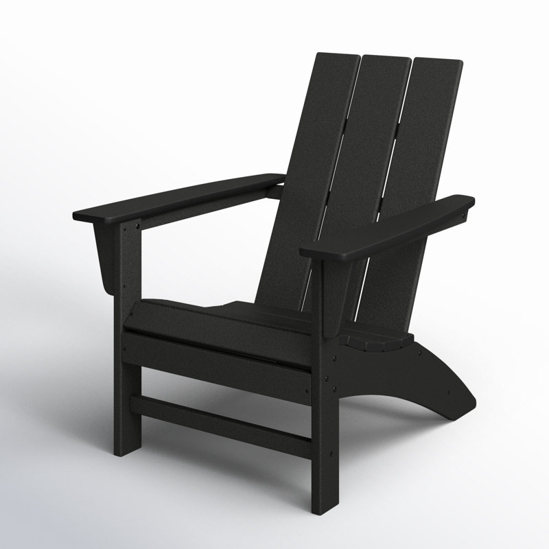 POLYWOOD Modern Adirondack Chair, Black
