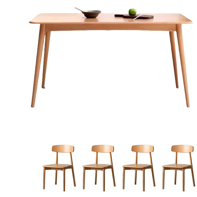 Pavani Beech Home Dining Table Set, 29.5"H x 59.1"L x 31.5"W