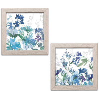 « colors of the jardin ii & iii cool shadows », ensemble de 2 reproductions de peintures à l’aquarelle