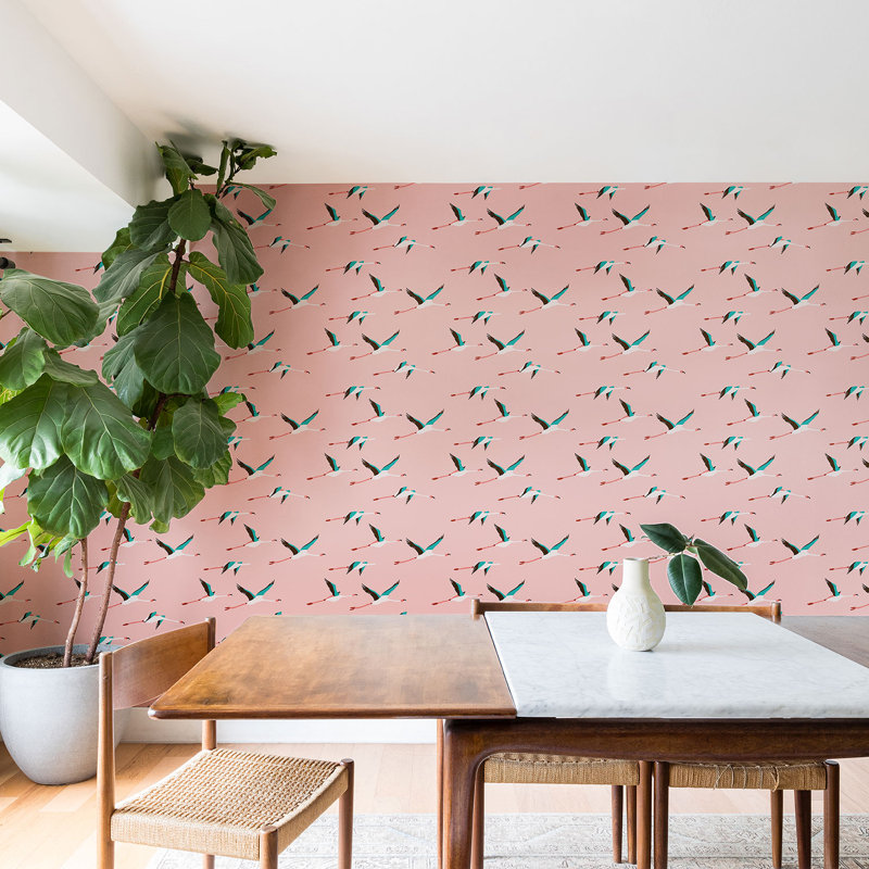 Rouleau de papier peint adhésif Dupont Flamingo, 10' L x 24" W