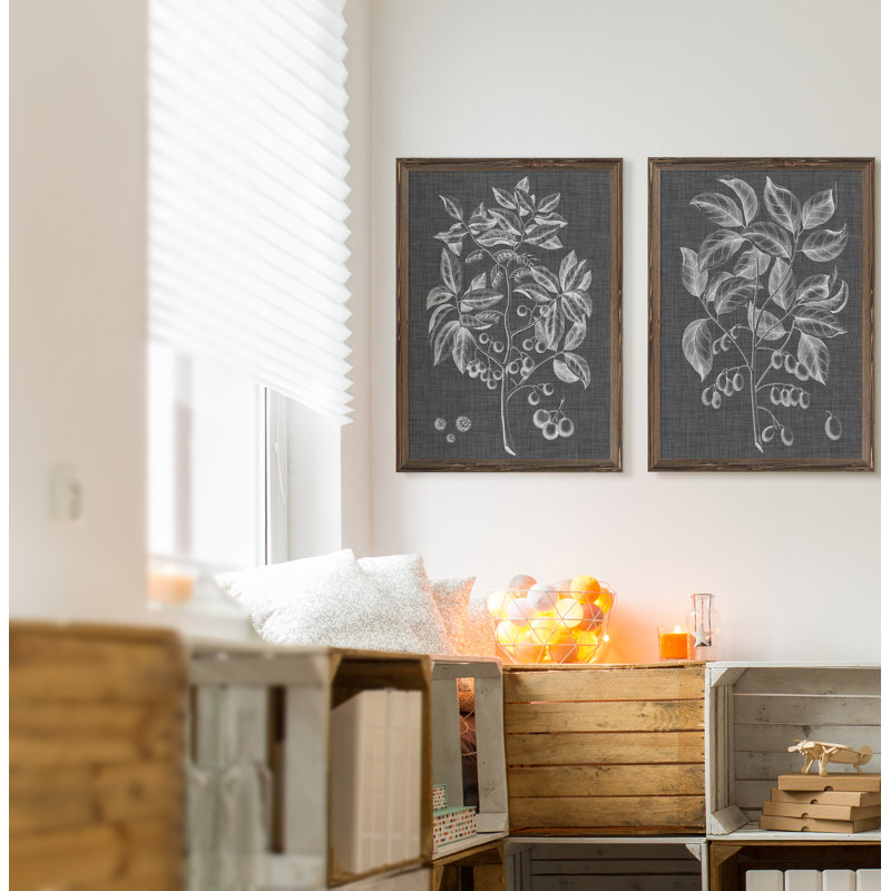 « tapis de feuillage v » par antonyme bunjamin (abe)-ensemble de 2 reproductions de photos sur toile, Espresso Framed Canvas