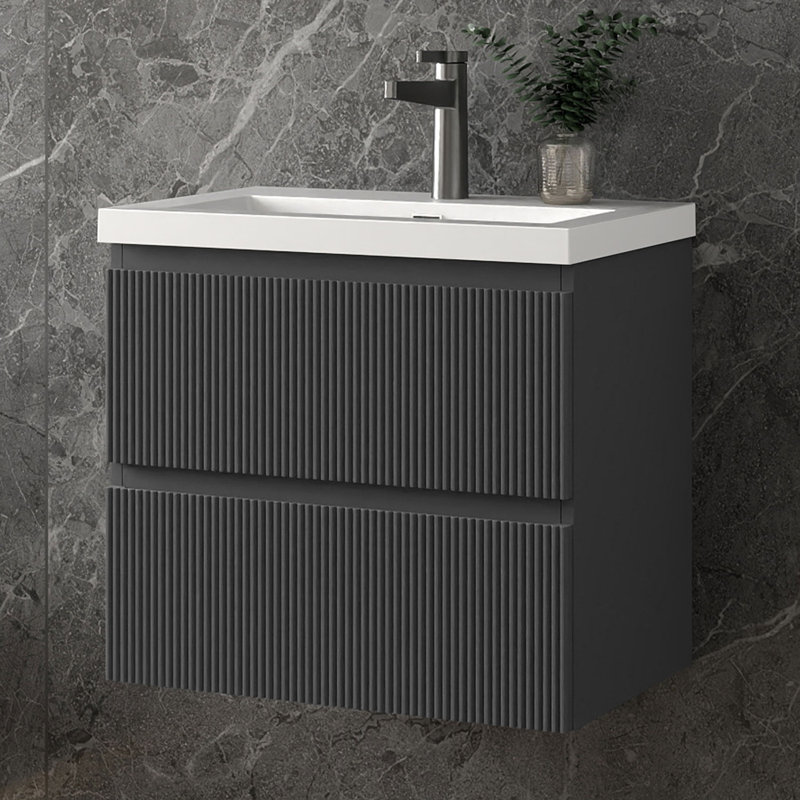 600mm Single Bathroom Vanity with Integrated Resin Basin