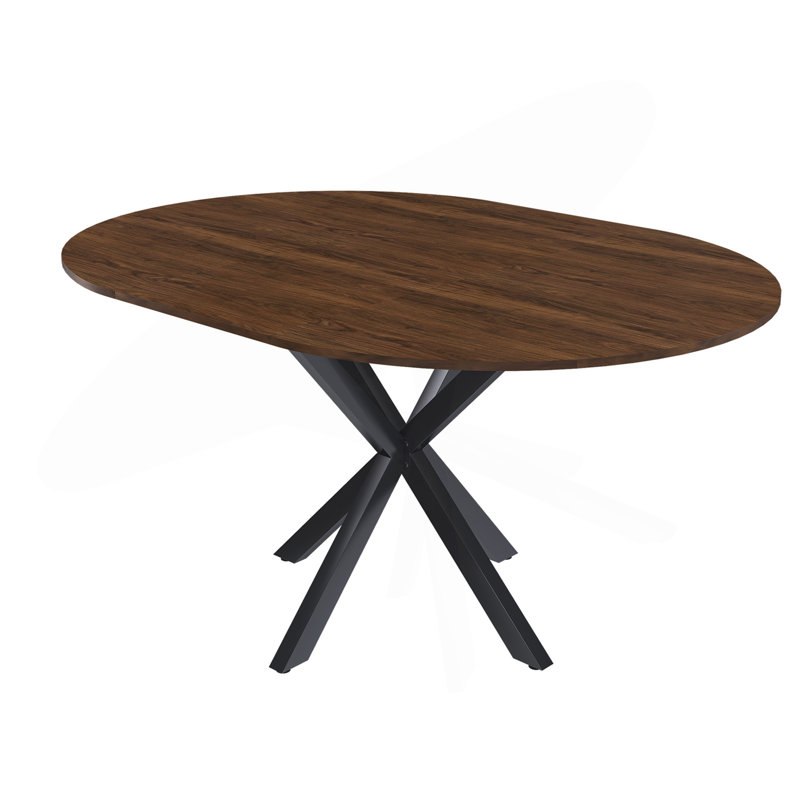 Retractable Dining Table, Round Dining Table, Extendable Dining Table, 6-Person Carbon Steel Base, Modern And Simple Wood Veneer Dining Room Furniture (42 Inches Extended To 58 Inches)