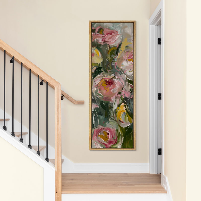 Doux bouquet floral abstrait rose - grande impression sur toile encadrée de la chambre principale, Naturel