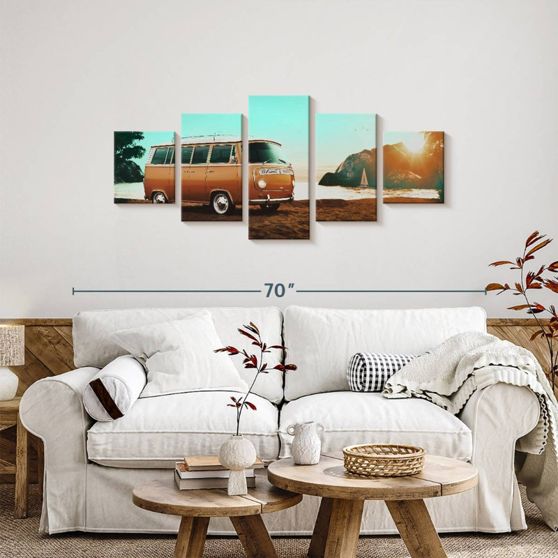 Voiture de plage rétro, H 24 po x l 55 po