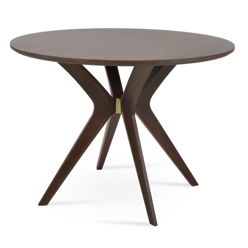 Pavilion Walnut Solid Wood Dining Table, 30" H x 36" W x 36" D