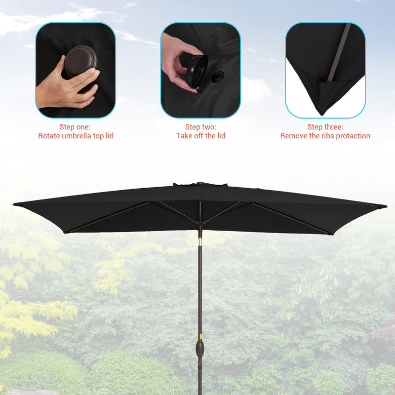 Parasol de 120 po Dorane, Noir