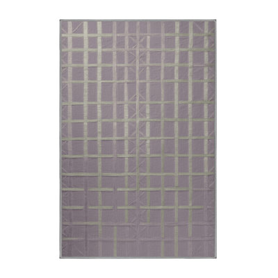 Tapis rose à motif treillis lavable à la machine