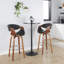 Tabouret de bar et de comptoir en similicuir à hauteur fixe avec repose-pieds rond Lakyia (ensemble de 2)-108401398-108401433