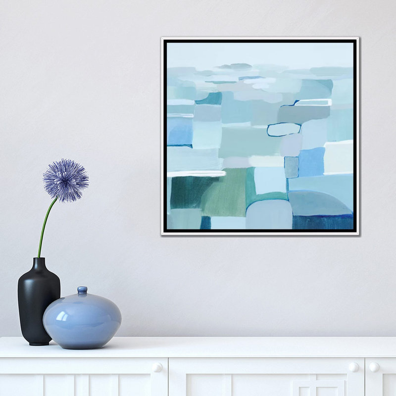 «Wave Crest Abstract II» par Grace Popp - reproduction d'art, H 18 po x l 18 po x P 1,5 po, Toile avec cadre blanc
