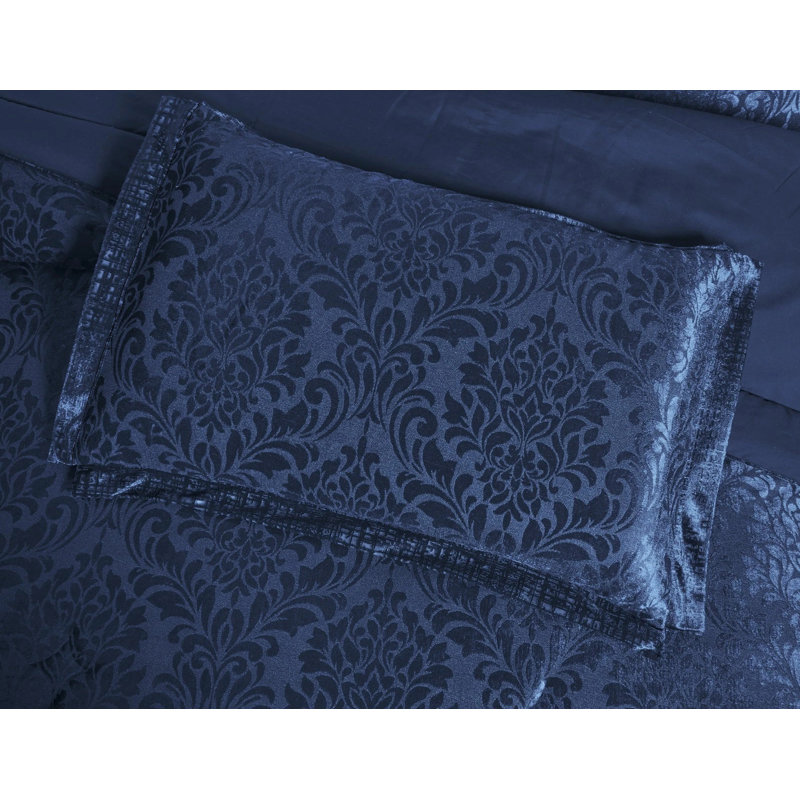 Microfiber / Polyester Bedspread with Pillow Shams, Super King Bedspread + 2 Standard Shams, Blue