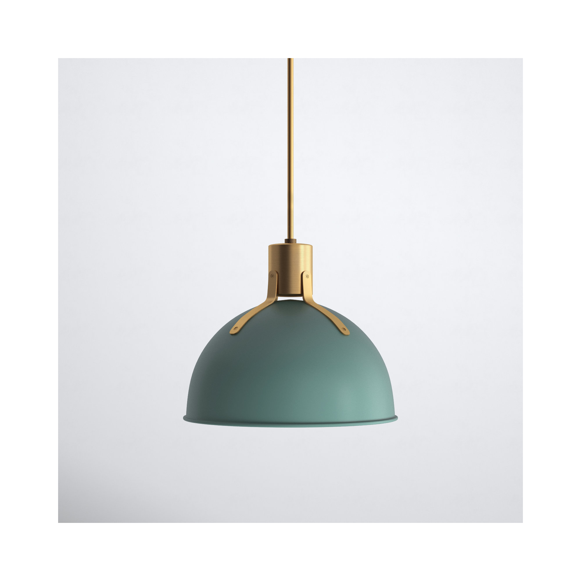 Clendon Single Light Dimmable Pendant, Sage Green, Sage Green, 12.25" H x 14" W x 14" D