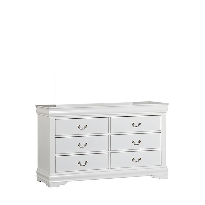 Commode 6 tiroirs Dewin, Blanc