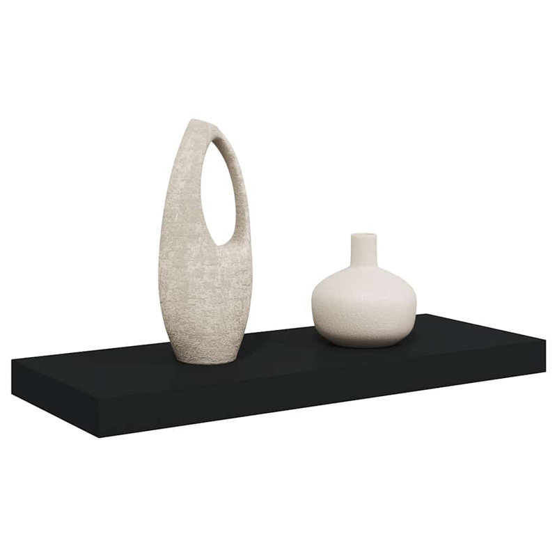 Wall Shelf Black Honeycomb MDF Metal 23.6 in Length Floating Display Shelf Modern Design
