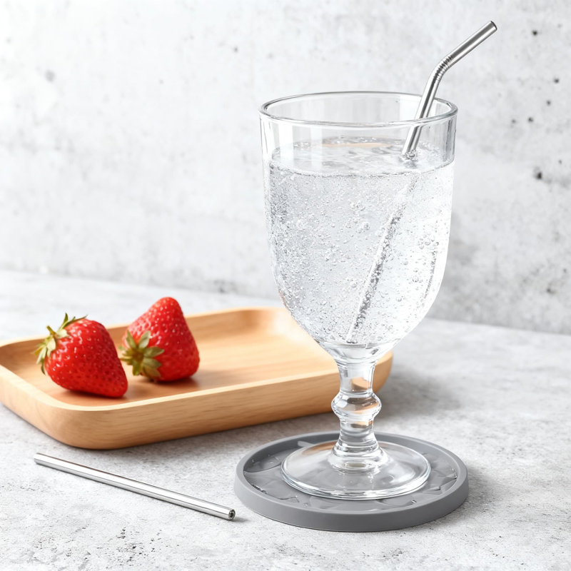 Sous-verres en silicone de qualité supérieure avec support, paquet de 6 tapis anti-dérapants pour boissons chaudes et froides, plateau profond épaissi pour une protection maximale contre les déversements sur toutes les surfaces de table