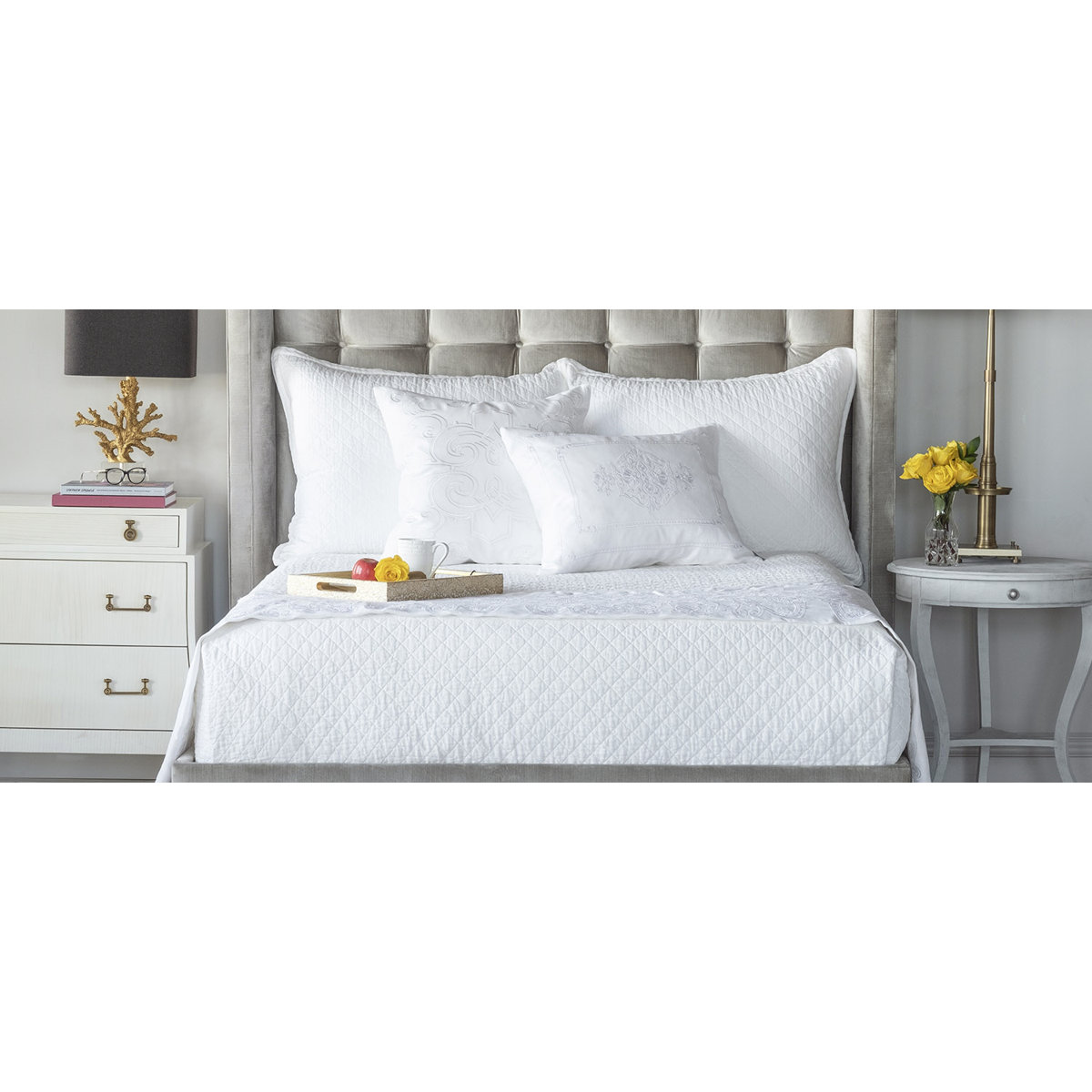 Lili Alessandra Emily Linen Coverlet - Thumbnail 2
