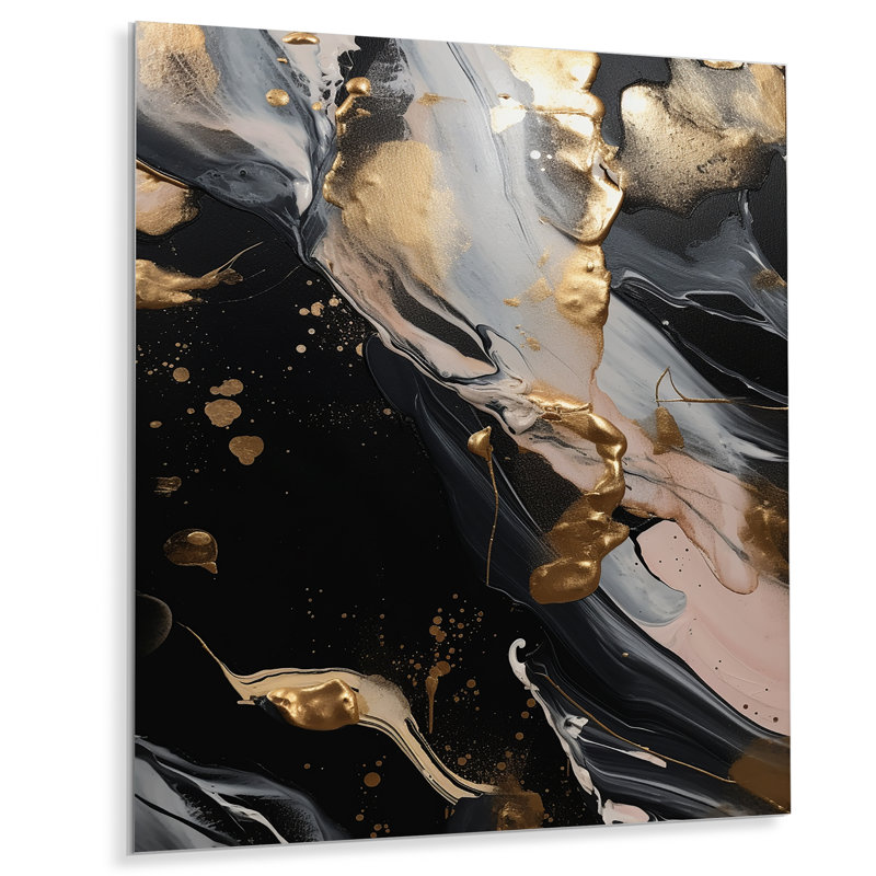 Glam Abstract Wall Decor on Metal, 32" H x 24" W x 1" D