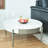 Kux Round Coffee Table with Drawer & Metal Legs
