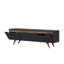 Meuble télé scandinave moderne, anthracite et chêne, de 59,1 po x 17,3 po x 13,8 po | 100% panneau de particules enduit de mélamine, épaisseur: 0,7 pouce | Nombreuses tablettes, conception murale, élégante et fonctionnelle pour tout salon