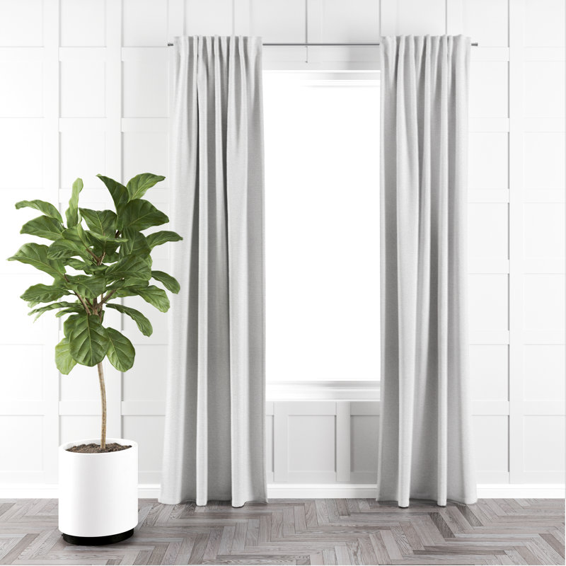 Panneau de rideau simple obscurcissant en lin de couleur unie Lynnin, L 40 po x L 132 po