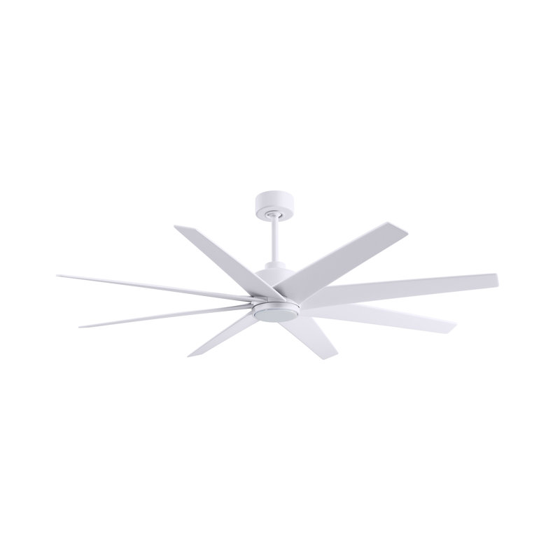 Ariella - Eight Blade Ceiling Fan - Integrated LED, Matte White, Matte White