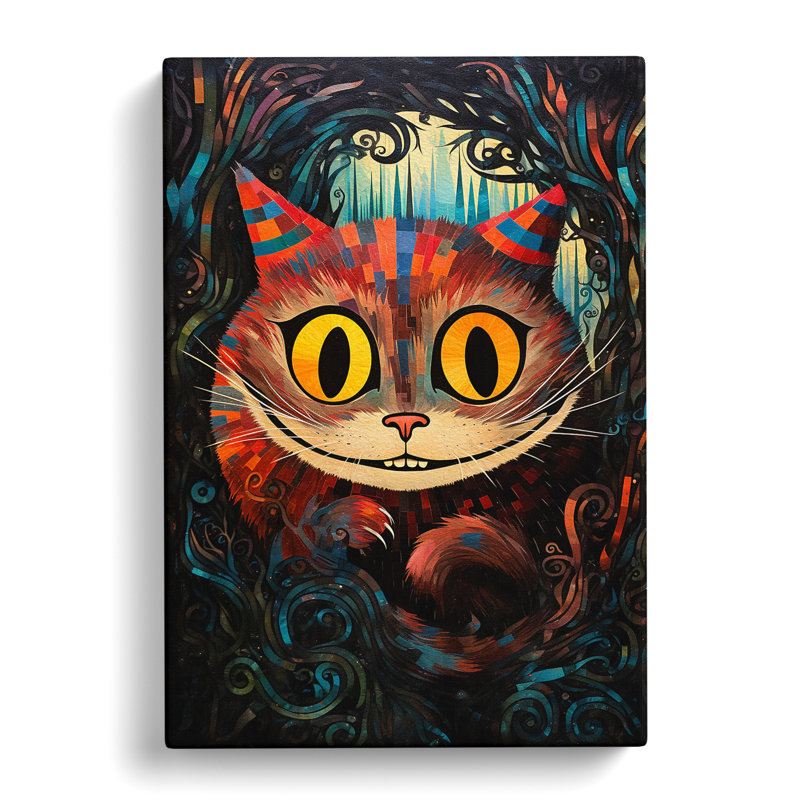 Cheshire Cat Constructivism No.2 - Wrapped Canvas, 50cm H x 35cm W x 3cm D