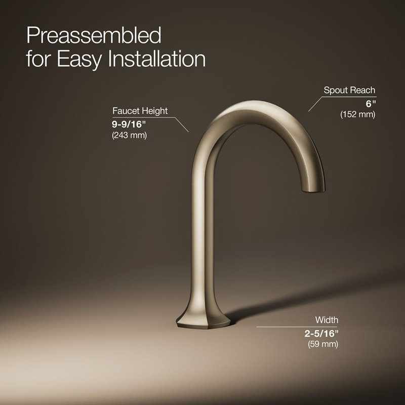 Occasion Sink with Cane Design Single Hole Faucet Bathroom Faucet with Drain Assembly, Vibrant Brushed Bronze