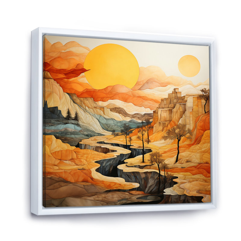 «Bold Landscape Canyon Desert VI - Canyon», art mural, Cadre flottant blanc, H 36 po x l 36 po x P 1,5 po