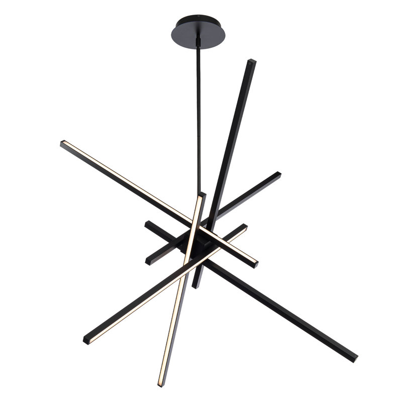 Rochelle 6-Light Chandelier, Black, 39"