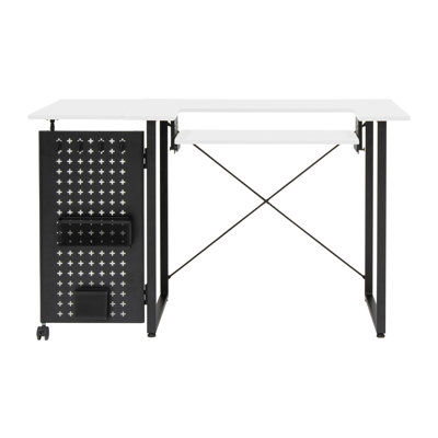 Table de couture pliable 47,75 "x 23,5" avec plateforme pour machine à coudre et roues