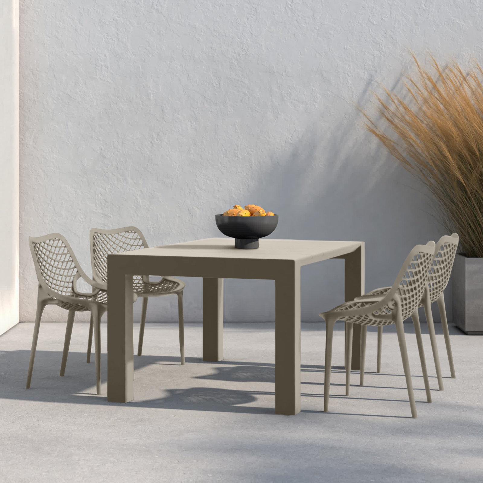 Asherton 39" Patio Dining Set, Taupe