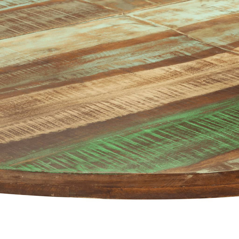 Boulmane Round Solid Wood Dining Table, Brown/Light Green