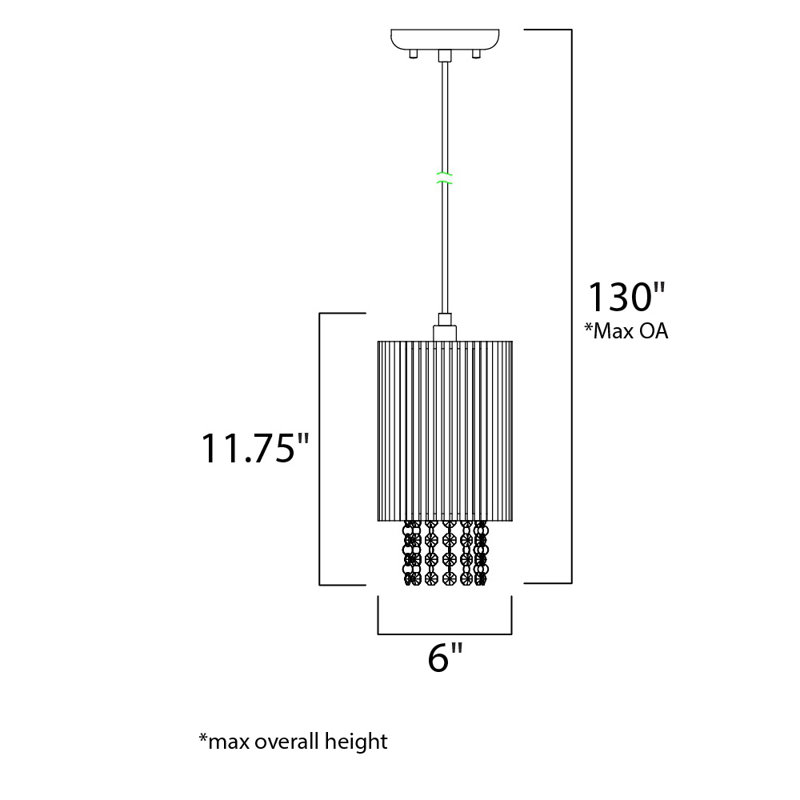 Luminaire suspendu cylindrique à 1 lumière Natalia