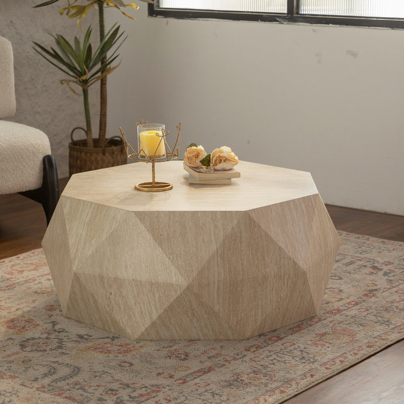 Table basse Table basse cylindrique, table basse de style rétro naturel pour le bureau, la salle à manger et le salon