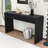 Rustic Minimalist Wooden Console Table with Storage Drawers, Adjustable Feet and Curved Edge Design-1260184991