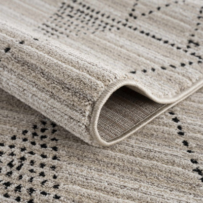 Boff Geometric Beige/Gray Area Rug