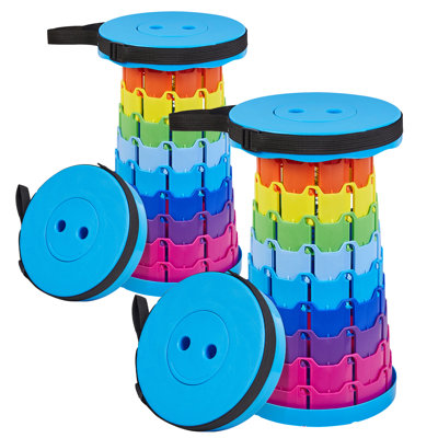 Ensemble de 2 tabourets pliables améliorés et épaissis, tabouret escamotable et escamotable