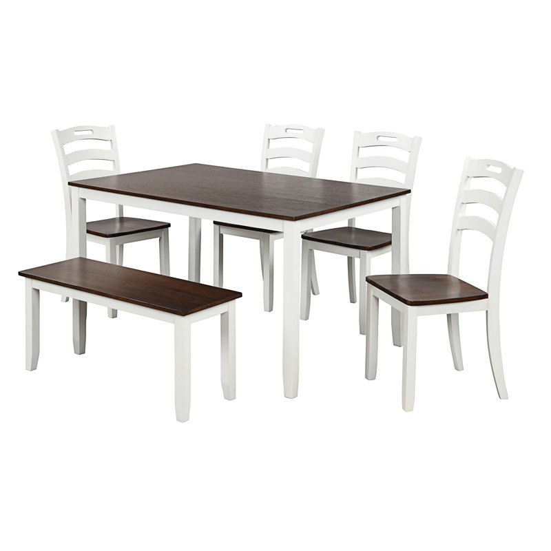 6 Piece Dining Table Set With Bench