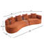 Hession Boneless 126" Modern Compression Curved Sectional Sofa-1112365488