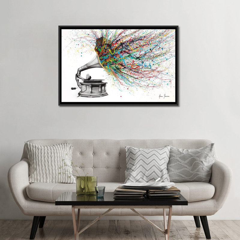 «Radical Rhapsody» par Ashvin Harrison, reproduction, H 32 po x l 48 po x P 1,5 po, Toile avec cadre flottant noir, Non