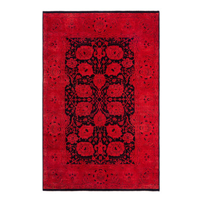 Mabank One-of-a-Kind 6' 1" X 9' 2" New Age Rectangular Wool Area Rug Pink